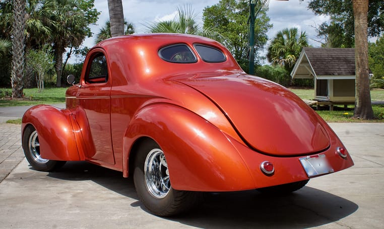 1941 willys americar coupe orange 5