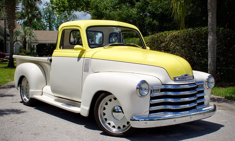 1949 Chevrolet 3100 5 Window Yellow White 2