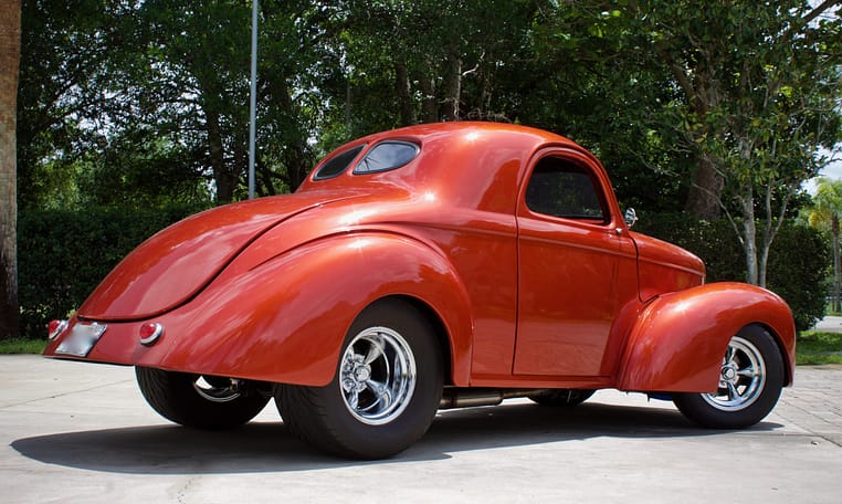 1941 willys americar coupe orange 6