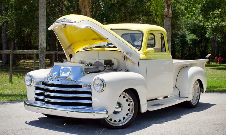 1949 Chevrolet 3100 5 Window Yellow White 24